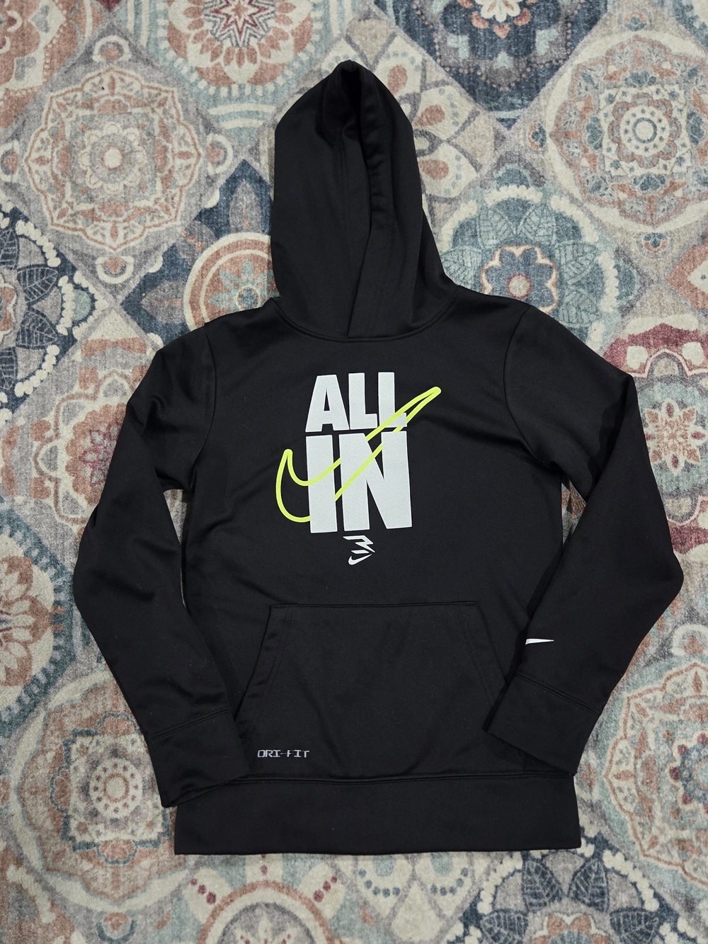 Nike 3BRAND Boys Graphic Black 'All In' Performance Hoodie 10/12